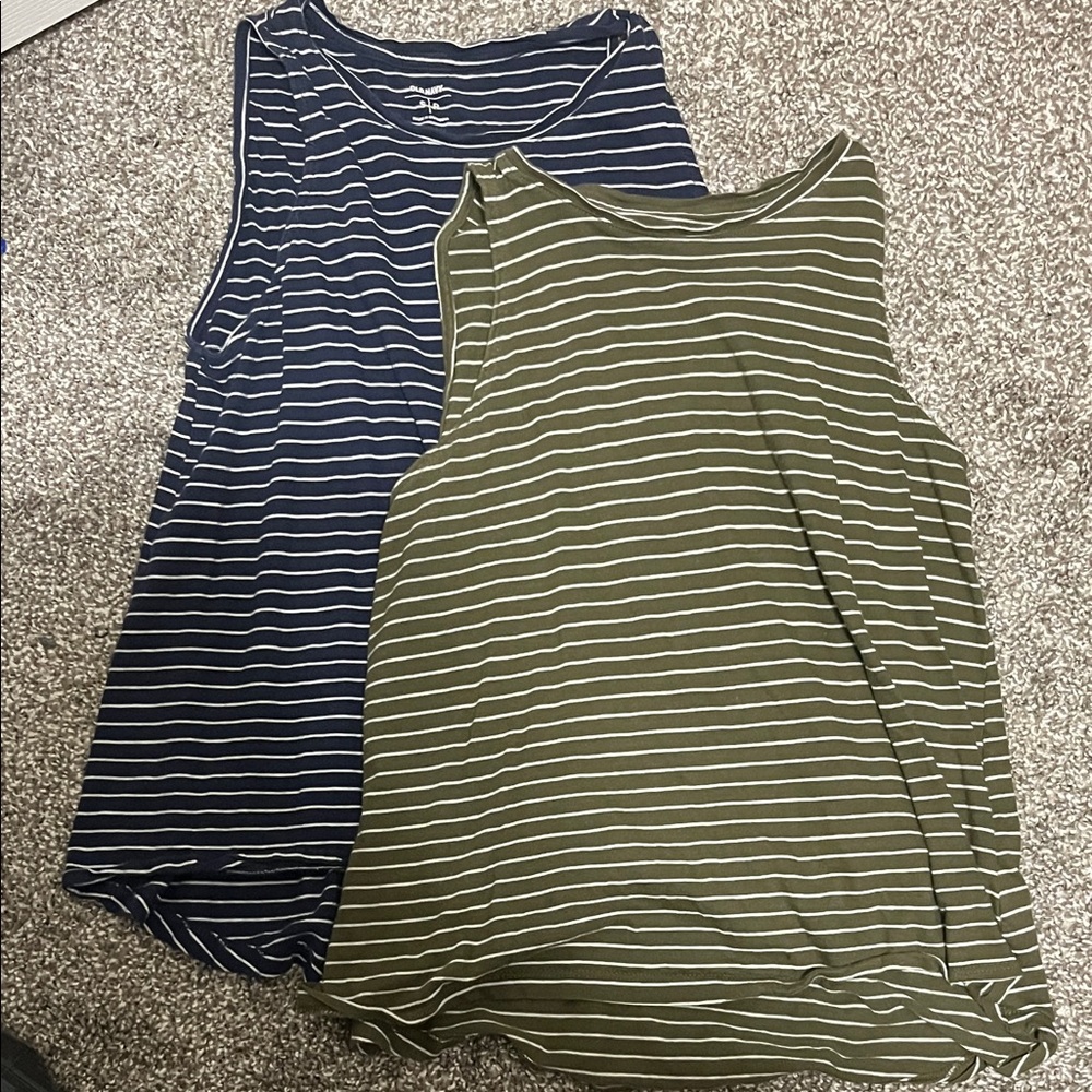 Old Navy Striped Tank Tops - Blue and Green
